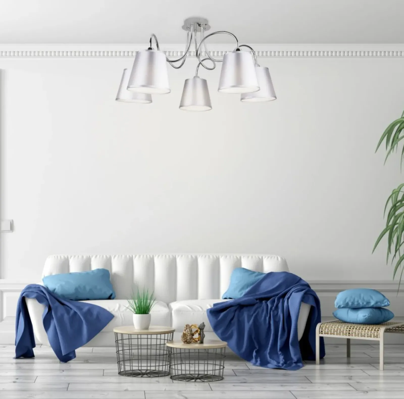 Sklep Kaja Abażurowa lampa sufitowa do salonu 35-70753 LUK | Kaja Oświetlenie srebrny Cheap