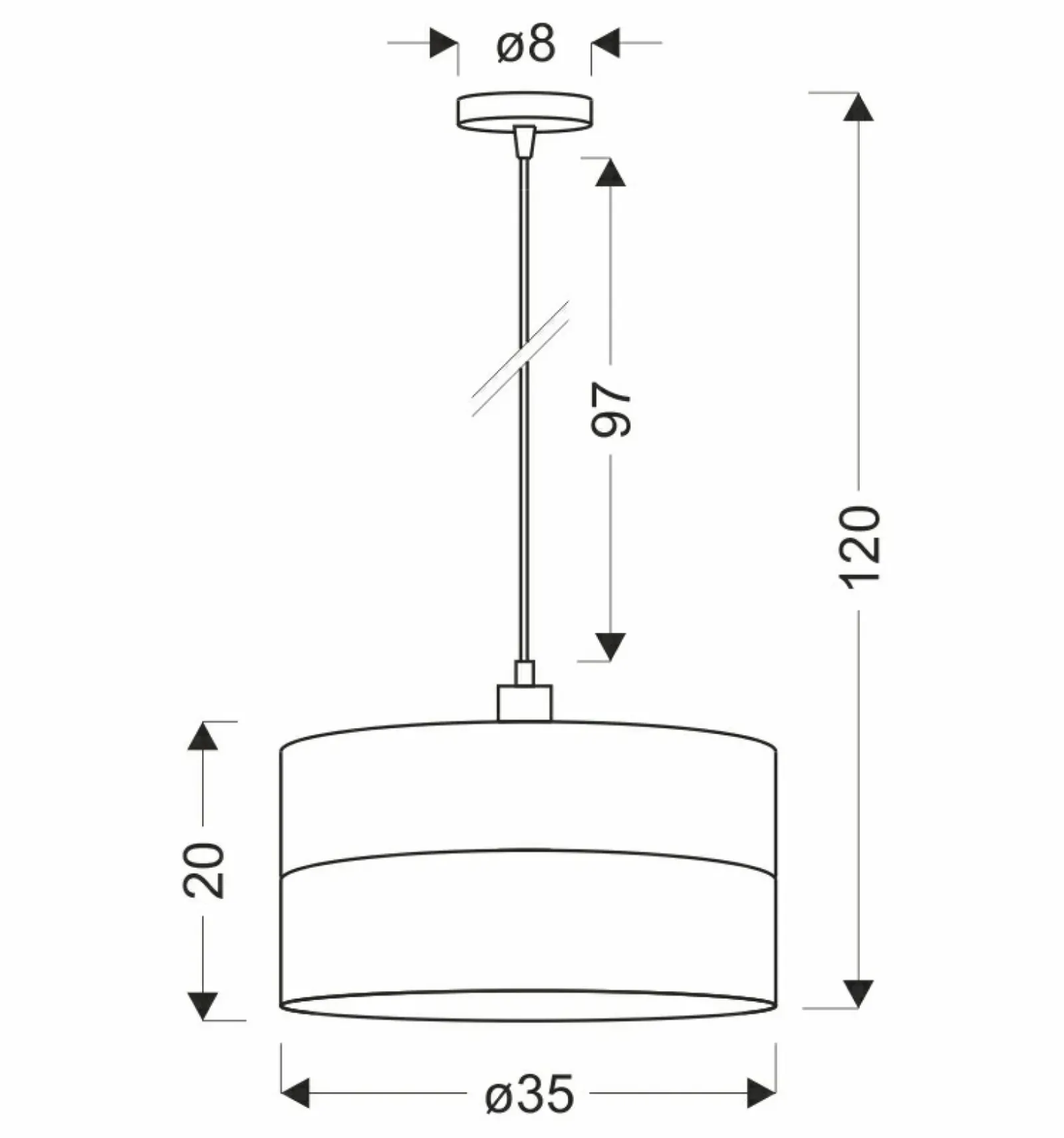 Sklep Kaja Abażurowa, pojedyncza lampa wisząca 31-24053 GROSSETO | Kaja Shop