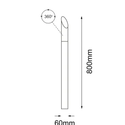 Sklep Kaja Antracytowa, prosta lampa ogrodowa 80cm ANT 9920 SAGA | Kaja* Lampy Ogrodowe Stojące
