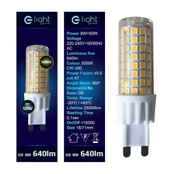 Sklep Kaja Żarówka LED G9 barwa ciepła 3000K 8W EKO-LIGHT EKZA336 | Kaja* Żarówki Led G9