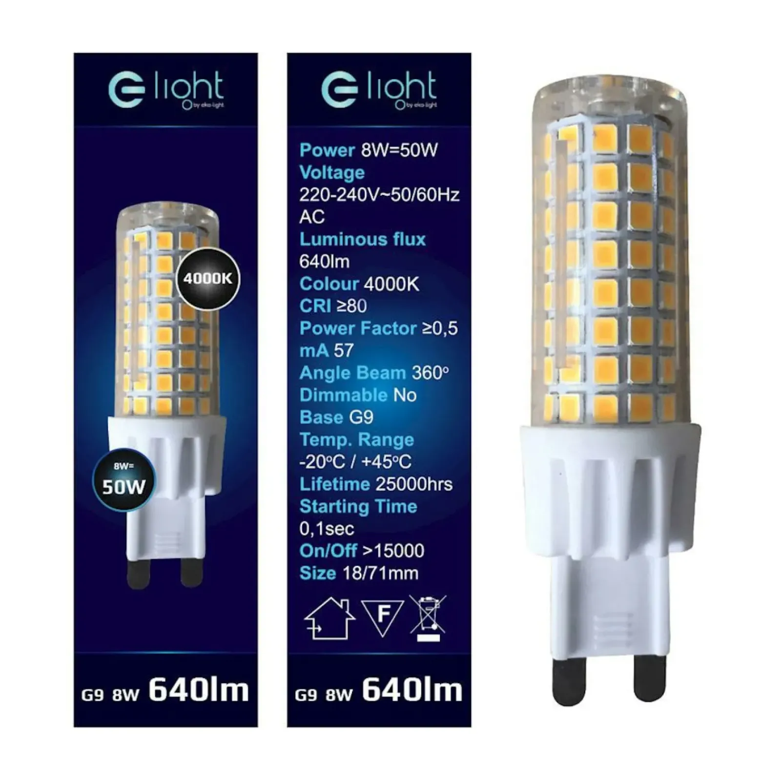 Sklep Kaja Żarówka LED G9 neutralna 4000K 8W EKO-LIGHT EKZA343 | Kaja Oświetlenie* Żarówki Led G9