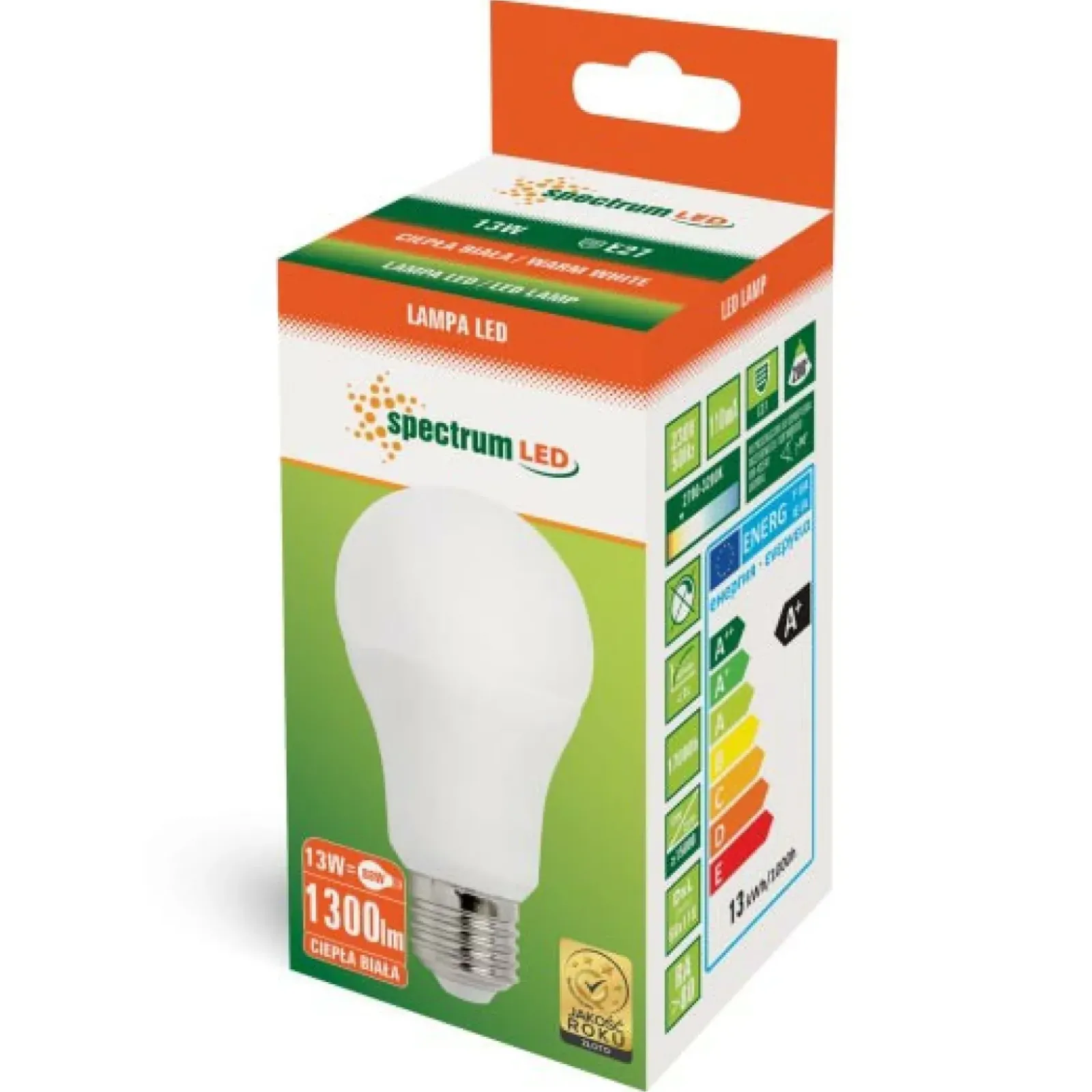 Sklep Kaja Żarówka LED gruszka E27 ciepła 13W SpectrumLED 13892 | Kaja* Żarówki Led E27