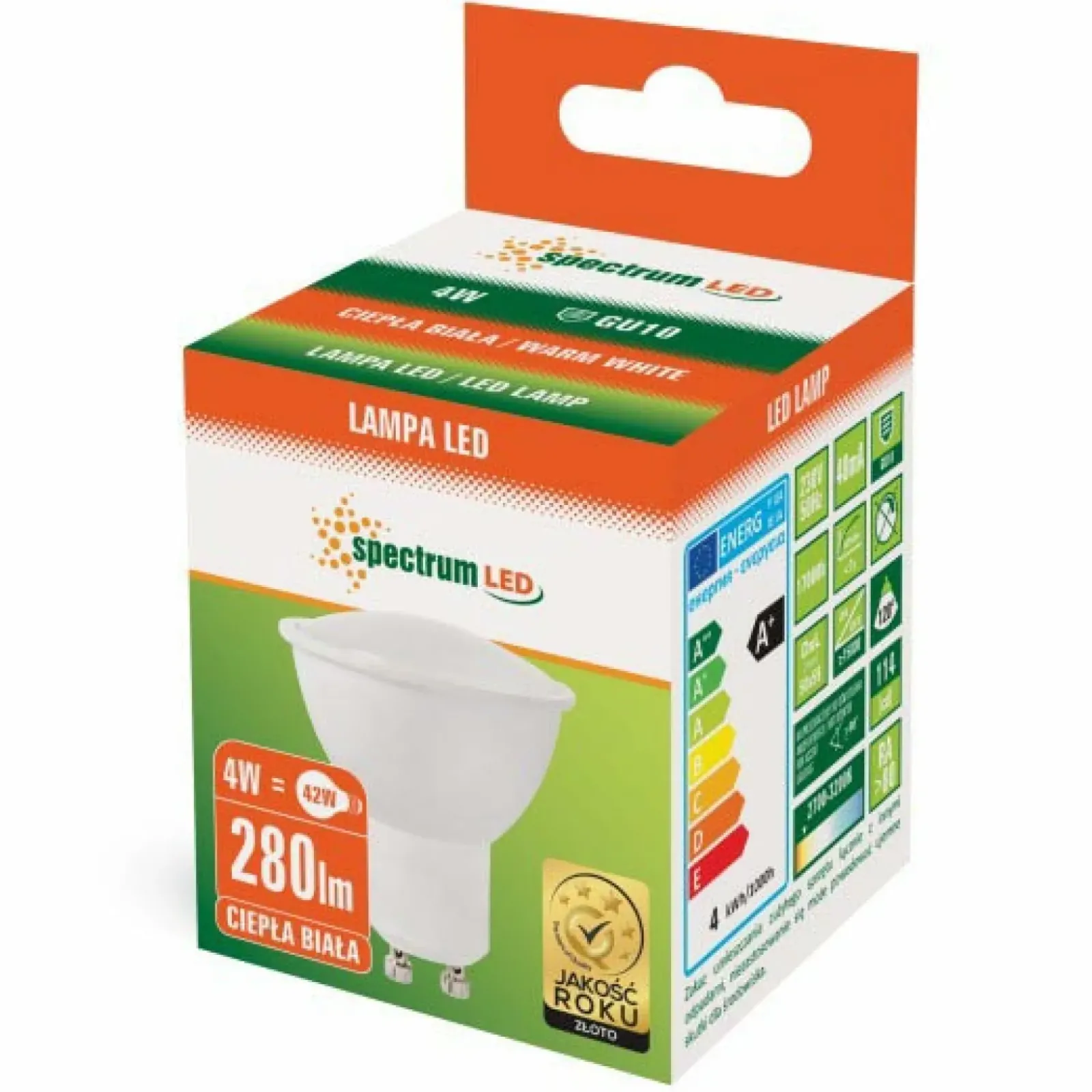Sklep Kaja Żarówka LED GU10 4W światło ciepłe SpectrumLED 13259 | Kaja* Żarówki Led Gu10