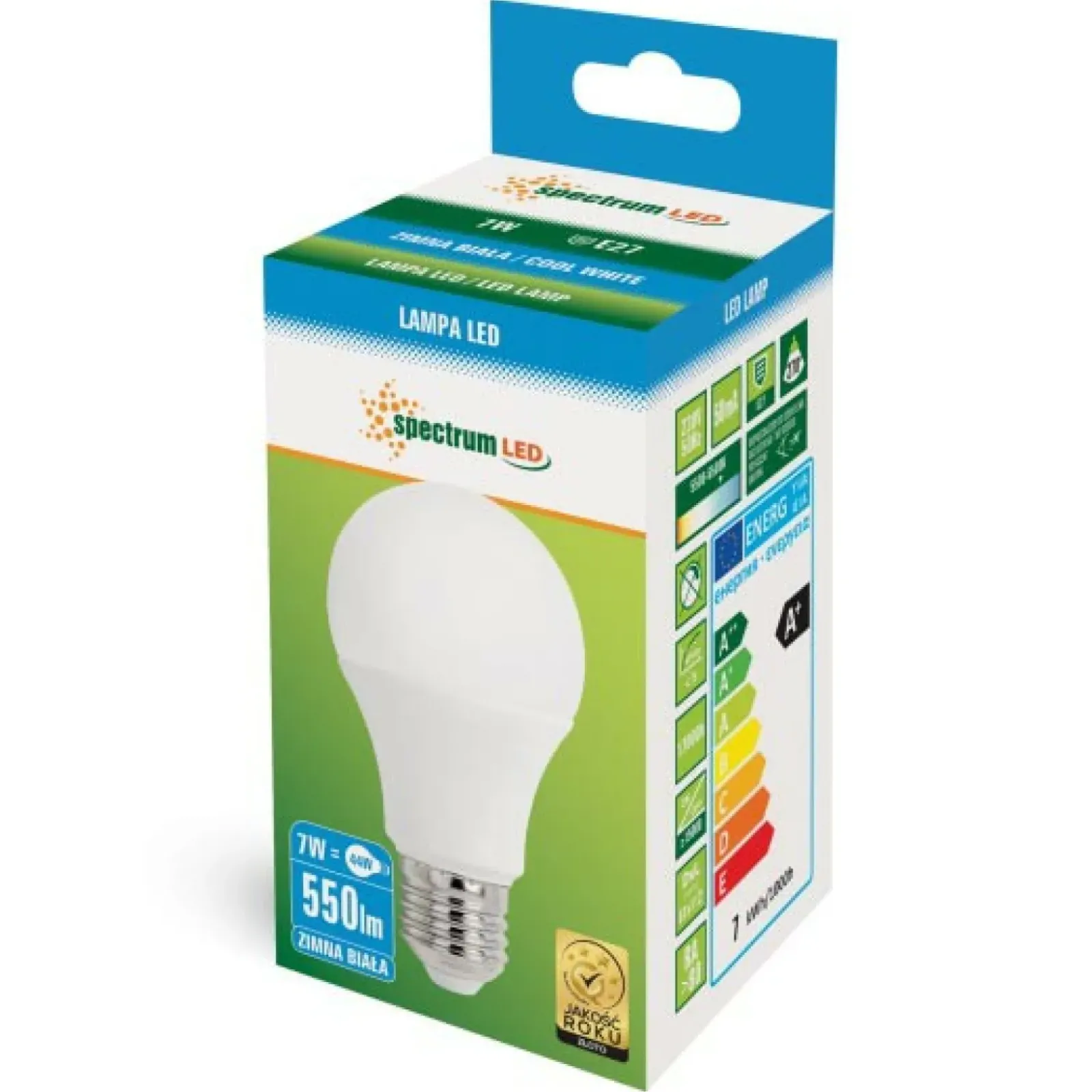Sklep Kaja Żarówka LED na duży gwint E27 zimna 7W SpectrumLED 13899 | Kaja* Żarówki Led E27
