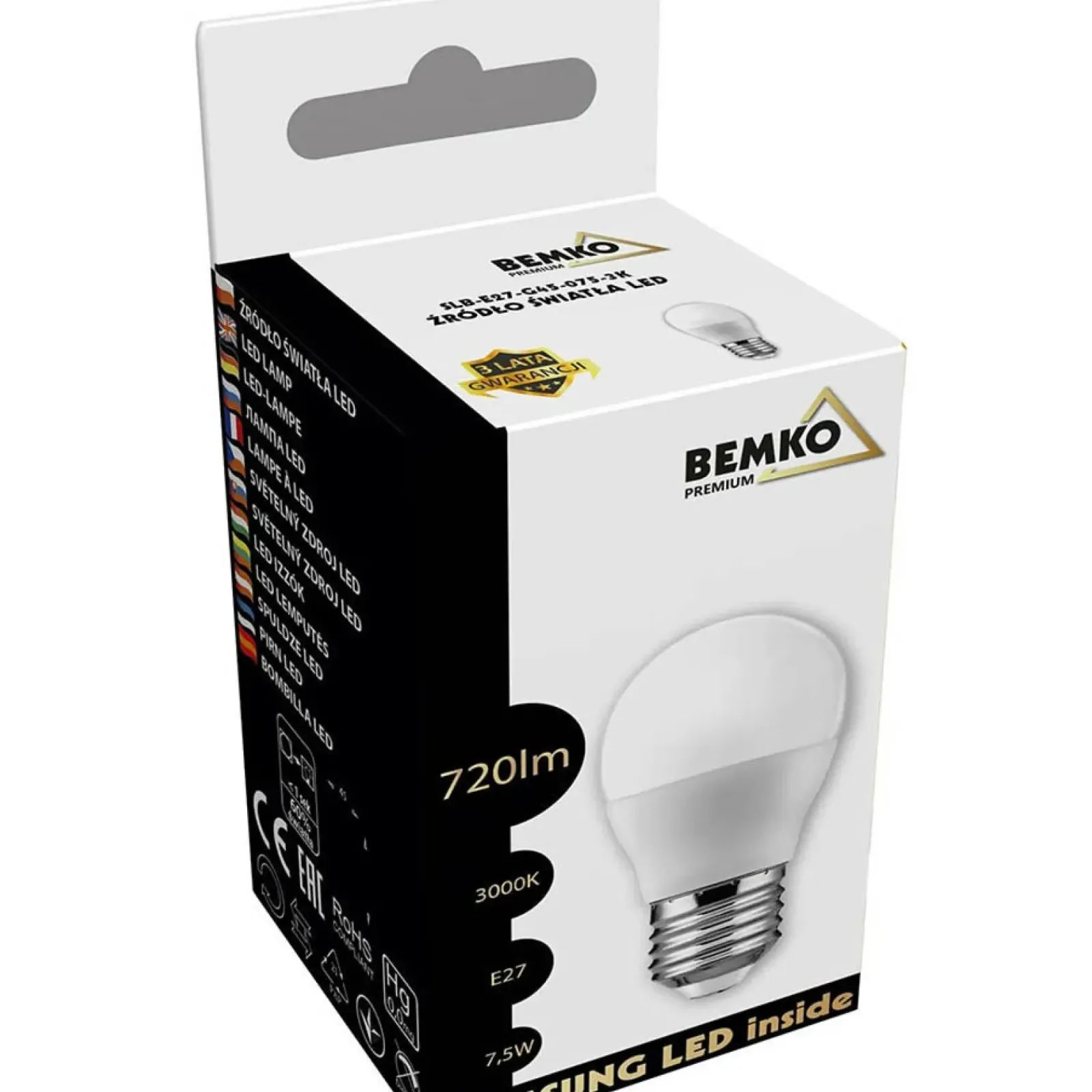 Sklep Kaja Żarówka LED SAMSUNG ciepła 3000K E27 7,5W BEMKO G45 | Kaja Oświetlenie* Żarówki Led E27