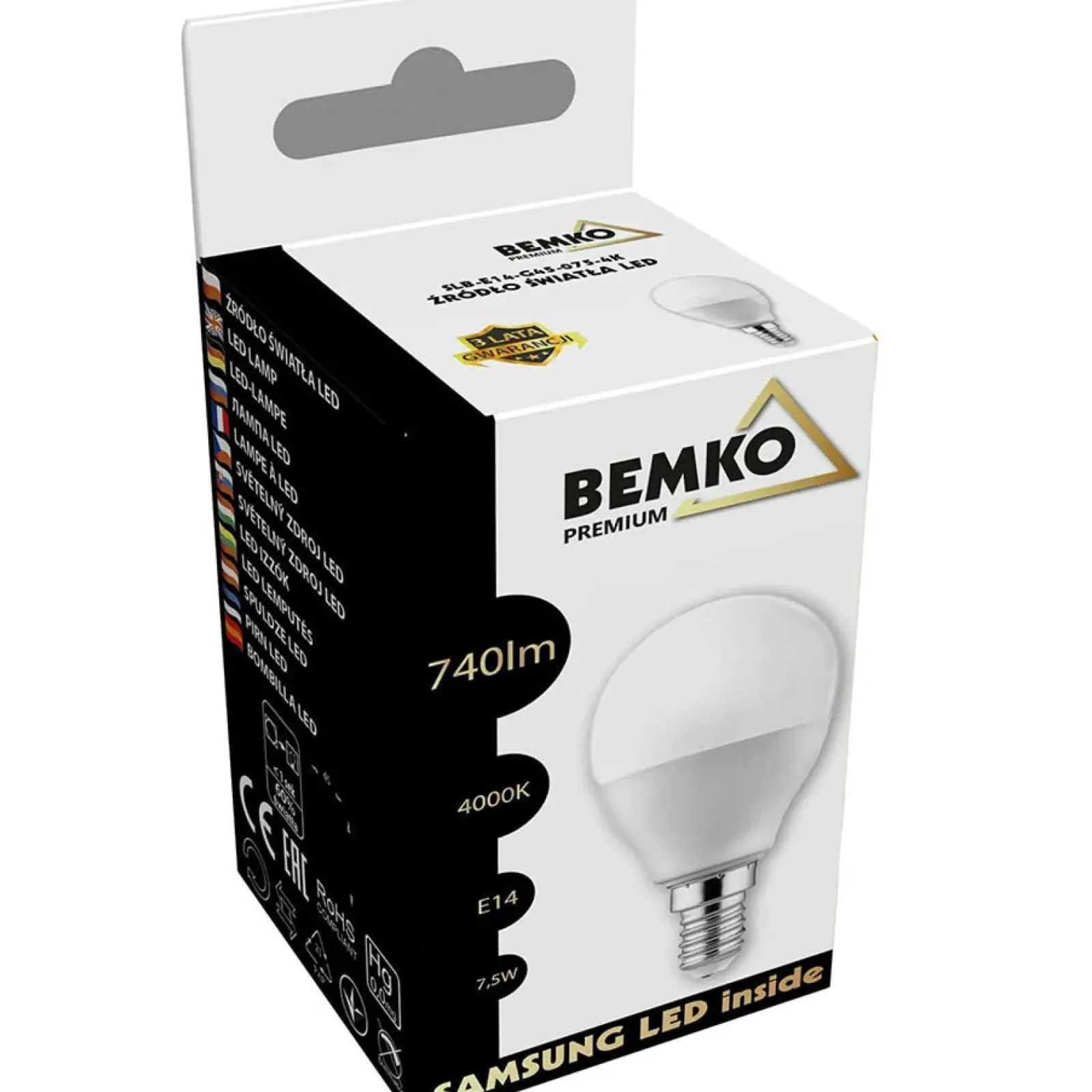 Sklep Kaja Żarówka LED SAMSUNG neutralna 4000K E14 7,5W BEMKO G45 | Kaja* Żarówki Led E14