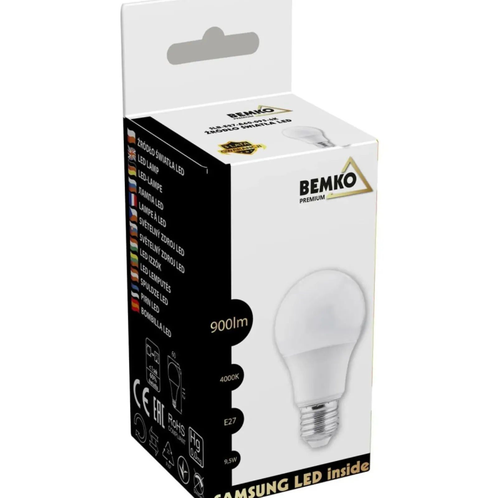 Sklep Kaja Żarówka LED SAMSUNG neutralna 4000K E27 9,5W BEMKO A60 | Kaja* Żarówki Led E27