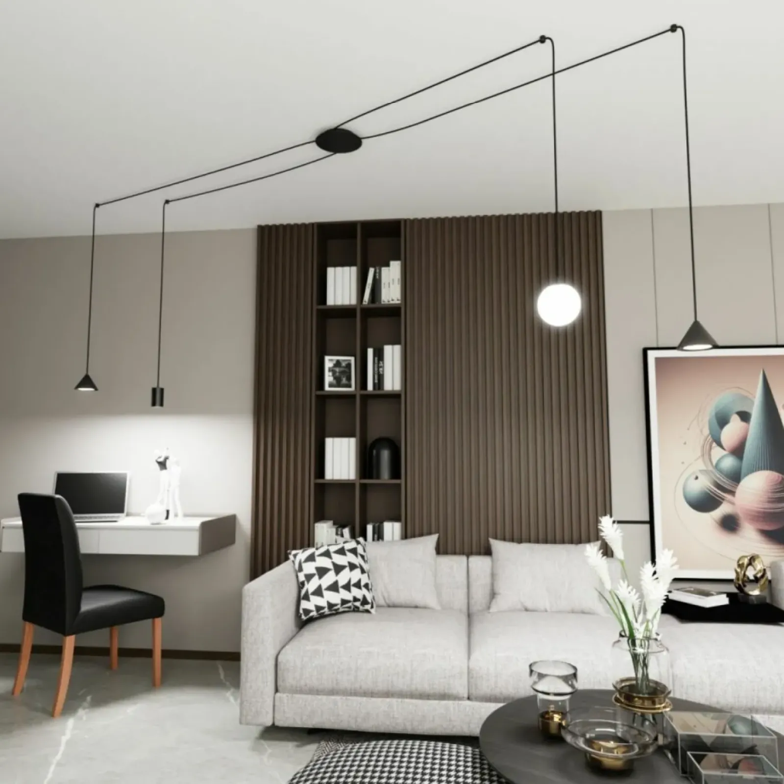 Sklep Kaja Asymetryczna lampa wisząca pająk 1349/4 FUJI 4 BLACK | Kaja czarny Cheap