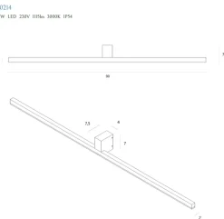 Sklep Kaja Łazienkowa lampa nad lustro 90cm 1115lm MX W0214 FINGER | Kaja* Lampy Led