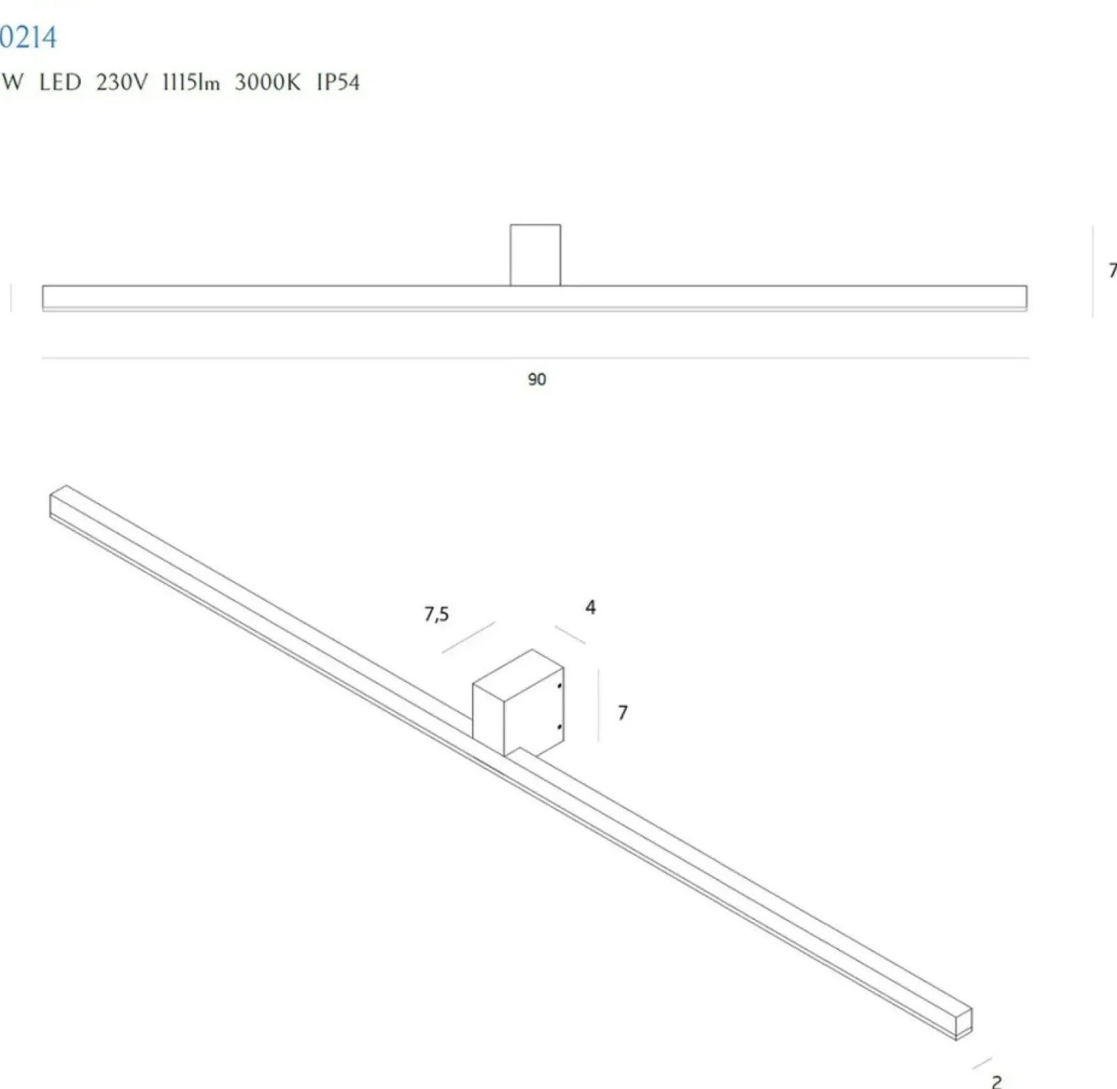 Sklep Kaja Łazienkowa lampa nad lustro 90cm 1115lm MX W0214 FINGER | Kaja* Lampy Led