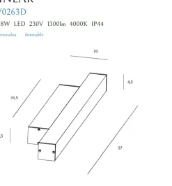Sklep Kaja Łazienkowy kinkiet LED ze ściemniaczem 57cm MX W0263 LINEAR | Kaja* Lampy Do Łazienki|Lampy Led