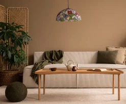 Sklep Kaja Barwna lampa wisząca do salonu, witraż K-P161386 z serii BUTTERFLY* Randole Tradycyjne|Żyrandole Tradycyjne - Retro