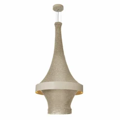 Sklep Kaja Beżowa lampa wisząca w stylu eco, z ledem ANT 5035 DOTA | Kaja New