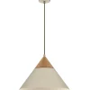 Sklep Kaja Beżowa lampa wisząca z drewnianym stożkiem LX 457 SINGLE | Kaja Sale