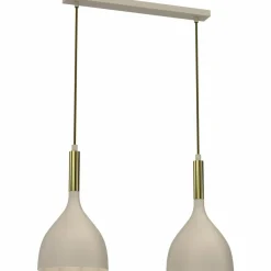 Sklep Kaja Beżowo-złota lampa wisząca z 2 światłami LX 4001 NOAK | Kaja Fashion