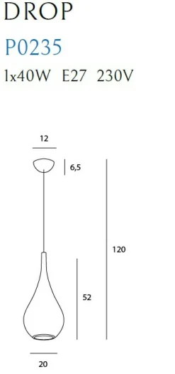 Sklep Kaja Biała, błyszcząca lampa wisząca, kropla MX P0235 DROP | Kaja Outlet