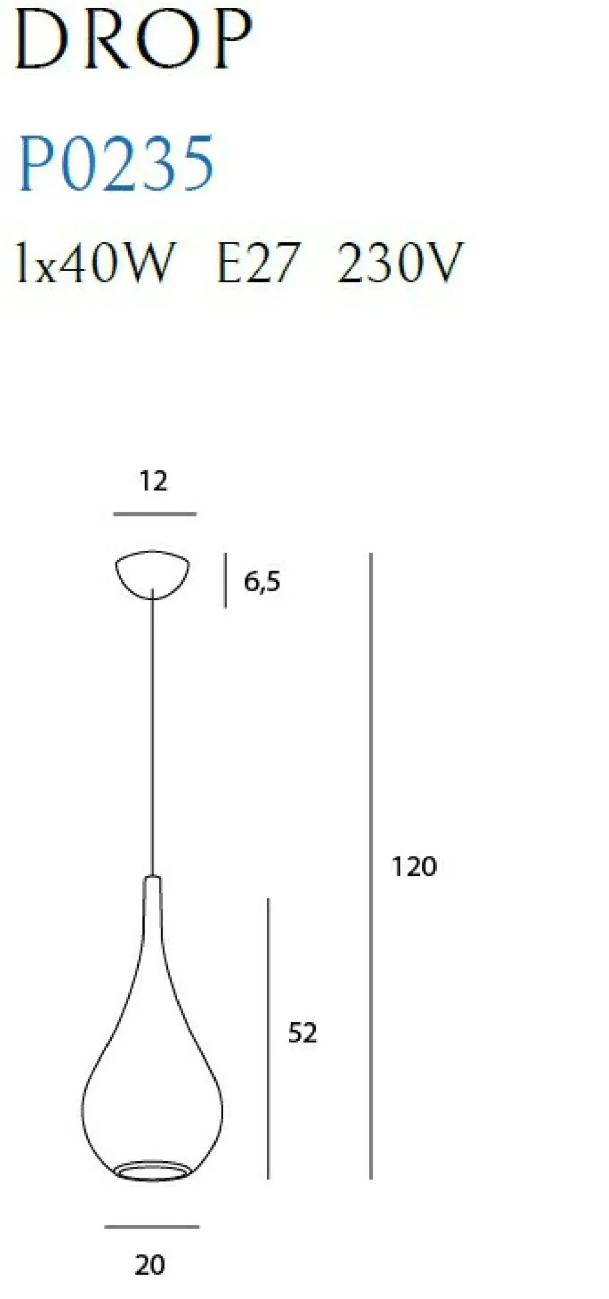 Sklep Kaja Biała, błyszcząca lampa wisząca, kropla MX P0235 DROP | Kaja Outlet