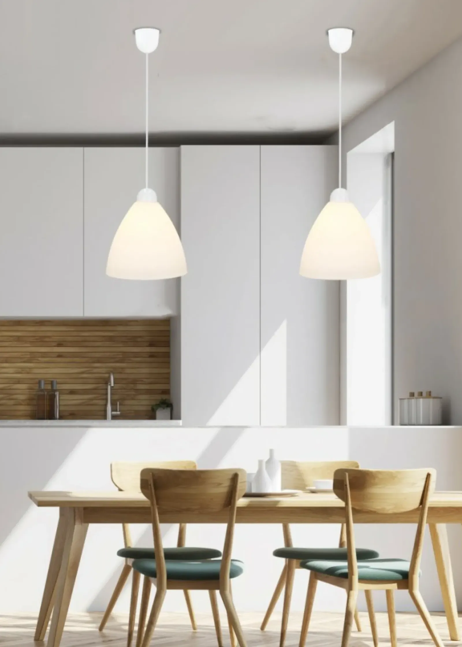 Sklep Kaja Biała, klasyczna lampa wisząca z kloszem 31-16287 z serii MENTI | Kaja* Randole Tradycyjne