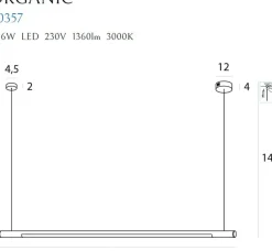 Sklep Kaja Biała lampa LED 100cm nad stół MX P0357 ORGANIC P | Kaja Oświetlenie New