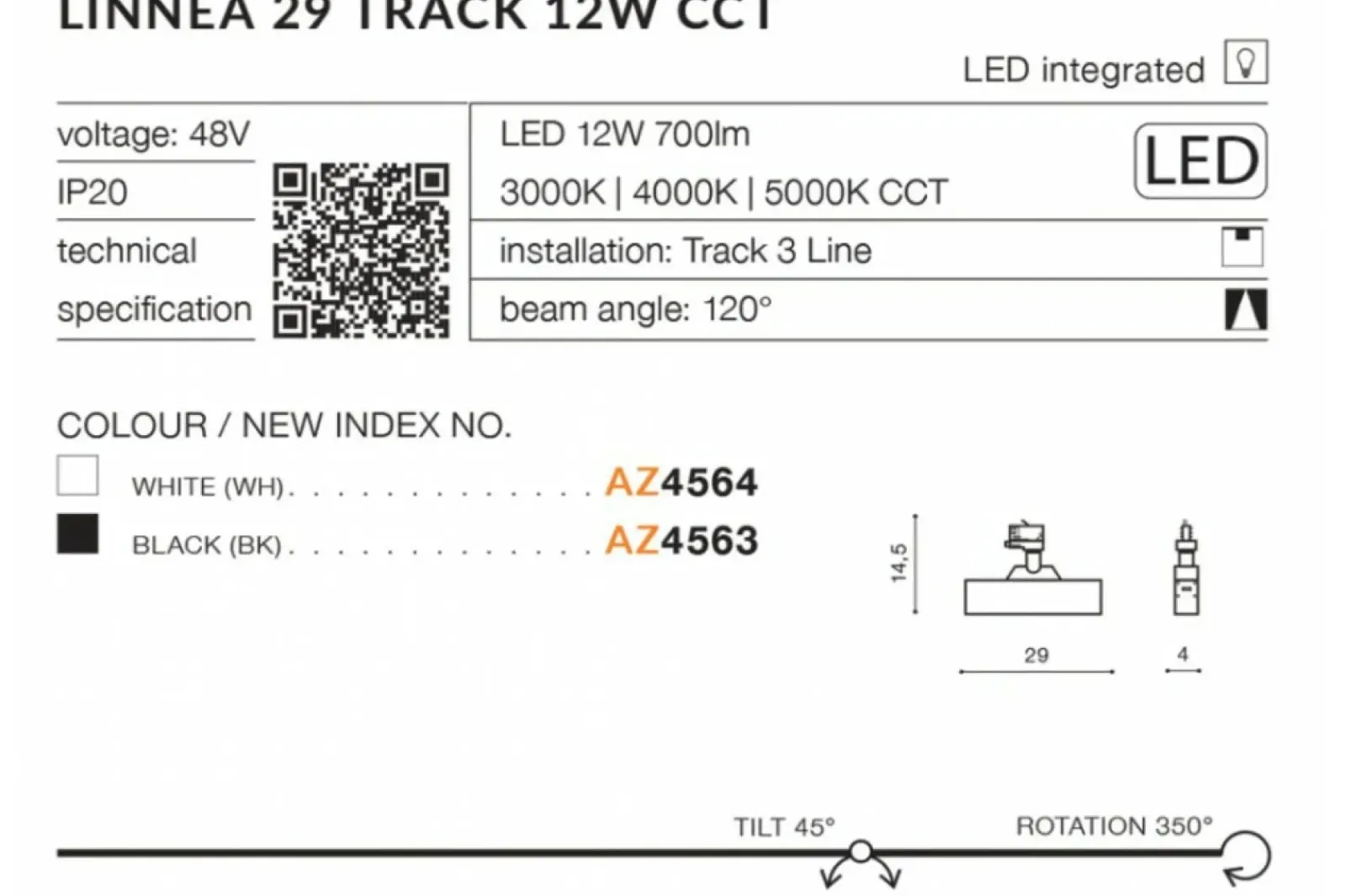 Sklep Kaja Biała lampa LED do szyny 3-fazowej AZ4564 LINNEA | Kaja Oświetlenie* Szynoprzewody Podtynkowe|Szynoprzewody Natynkowe