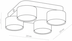 Sklep Kaja Biała lampa sufitowa, spoty do holu TK 3393 SPACE WHITE | Kaja biały Cheap