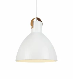 Sklep Kaja Biała lampa sufitowa z paskiem z eko skóry 106551 | Kaja Oświetlenie Cheap