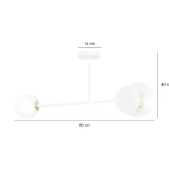 Sklep Kaja Biała lampa sufitowa ze złotym zdobieniem 613/2 | Kaja Oświetlenie biały Discount