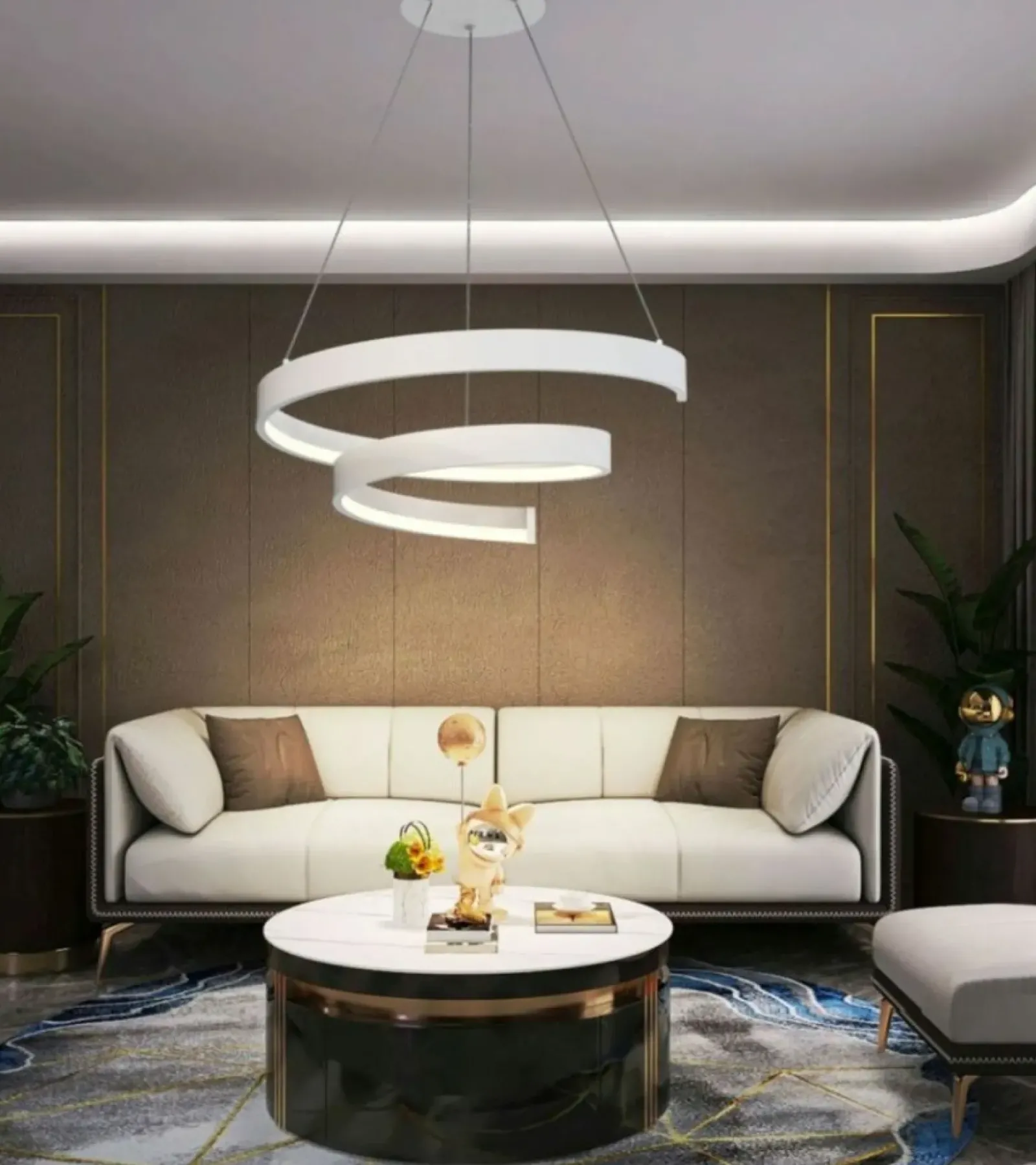 Sklep Kaja Biała lampa wisząca LED dekoracyjna wstążka WF 6032-0106 TAPPO | Kaja biały Best Sale