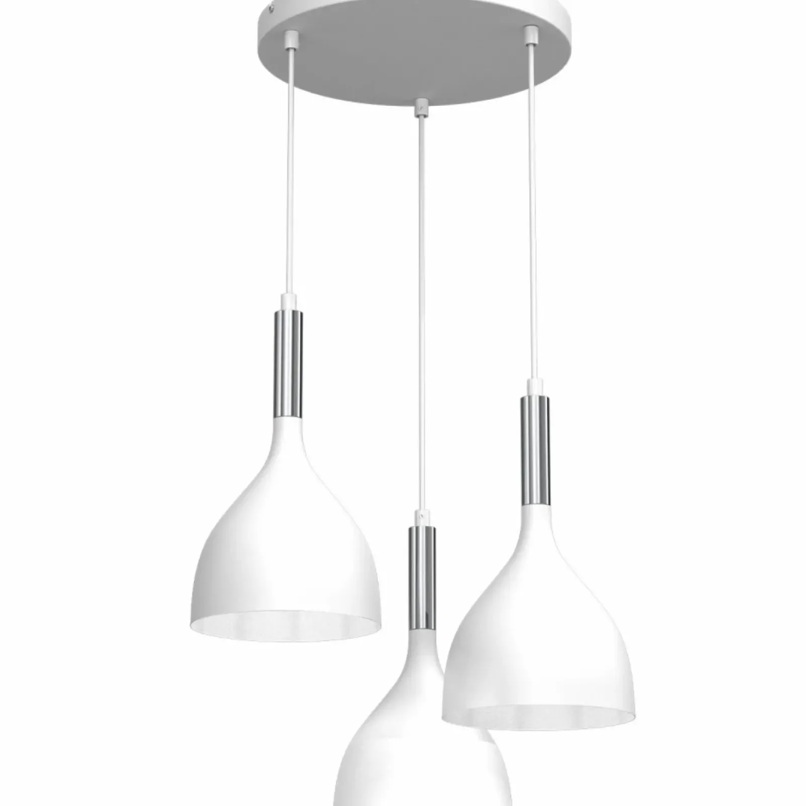 Sklep Kaja Biała lampa wisząca, srebrne dekoracje LX 3901 z serii NOAK | Kaja Store
