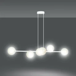 Sklep Kaja Biała lampa wisząca w ciekawym kształcie 879/6 | Kaja Oświetlenie Flash Sale