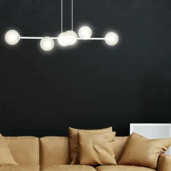 Sklep Kaja Biała lampa wisząca w ciekawym kształcie 879/6 | Kaja Oświetlenie Flash Sale