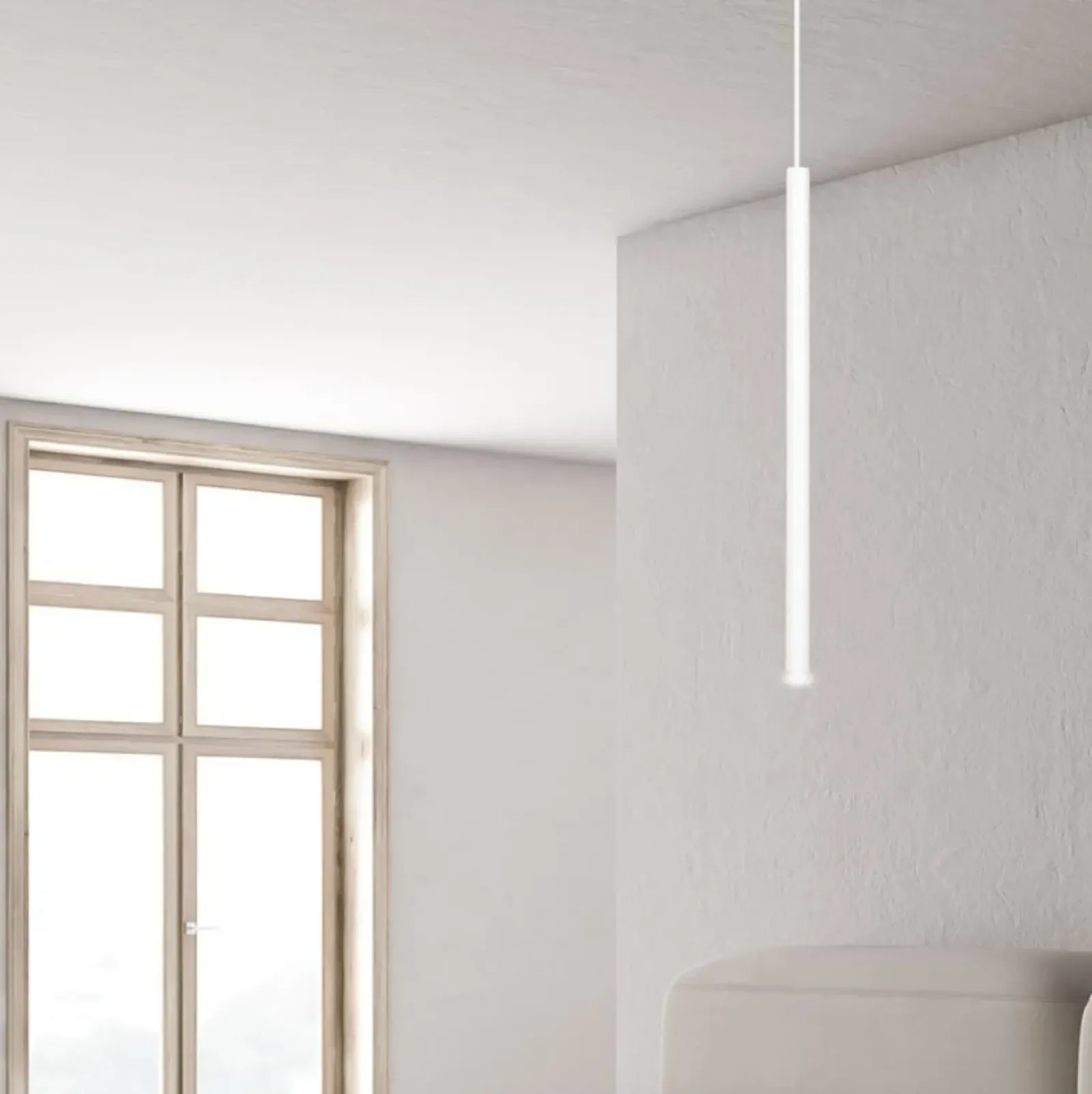 Sklep Kaja Biała lampa wisząca w kształcie długiej tuby 553/1 | Kaja Oświetlenie biały New