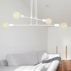 Sklep Kaja Biała lampa wisząca w stylu industrialnym 697/4 | Kaja Oświetlenie biały Store