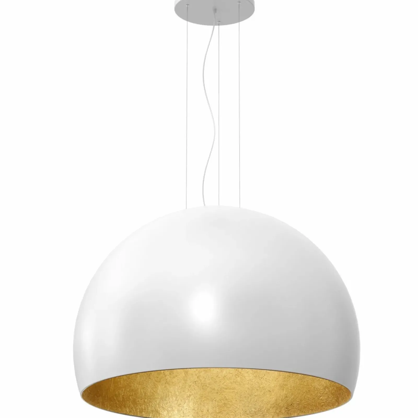 Sklep Kaja Biała lampa wisząca z kloszem o złotym wnętrzu LX 1681 z serii COMPO Best Sale