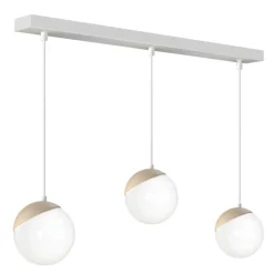 Sklep Kaja Biała lampa wisząca, z trzema kloszami MLP7236 z serii SFERA | Kaja Oświetlenie biały Fashion