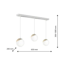 Sklep Kaja Biała lampa wisząca, z trzema kloszami MLP7236 z serii SFERA | Kaja Oświetlenie biały Fashion