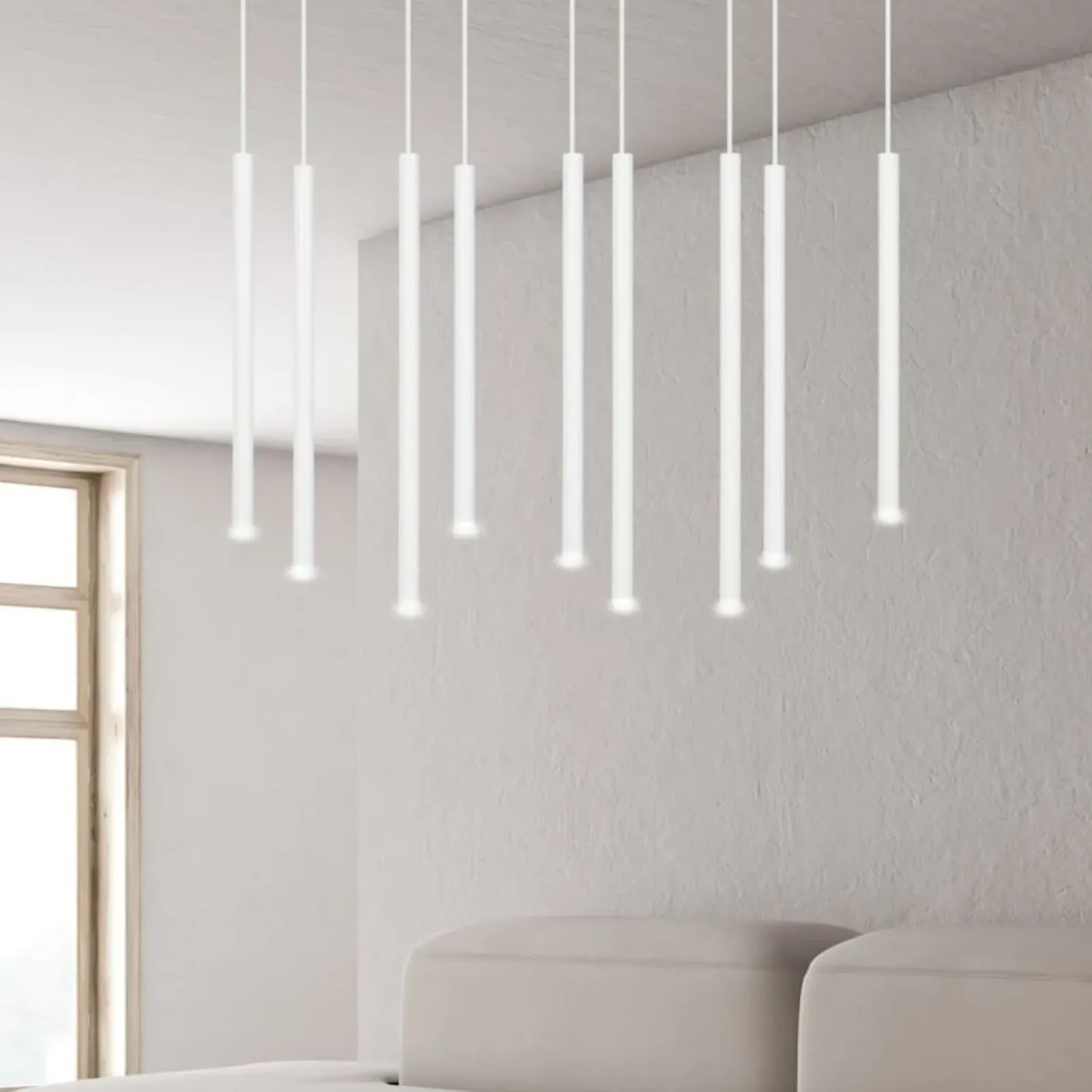 Sklep Kaja Biała lampa wisząca z tubami w dwóch rzędach 553/9 | Kaja Oświetlenie biały Store