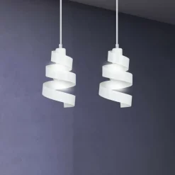 Sklep Kaja Biała lampa wisząca z zawijasami, do kuchni 351/2 SAGA | Kaja biały Fashion