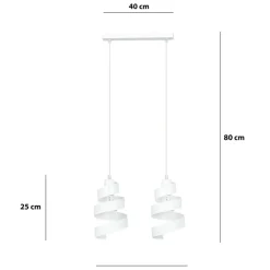 Sklep Kaja Biała lampa wisząca z zawijasami, do kuchni 351/2 SAGA | Kaja biały Fashion