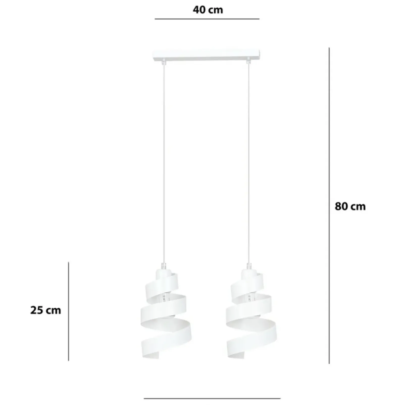 Sklep Kaja Biała lampa wisząca z zawijasami, do kuchni 351/2 SAGA | Kaja biały Fashion