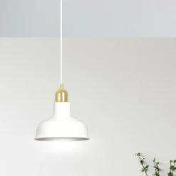 Sklep Kaja Biała lampa wisząca ze złotą oprawką 1043/1 IBOR | Kaja Oświetlenie biały Store