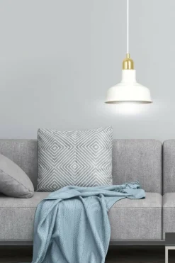 Sklep Kaja Biała lampa wisząca ze złotą oprawką 1043/1 IBOR | Kaja Oświetlenie biały Store