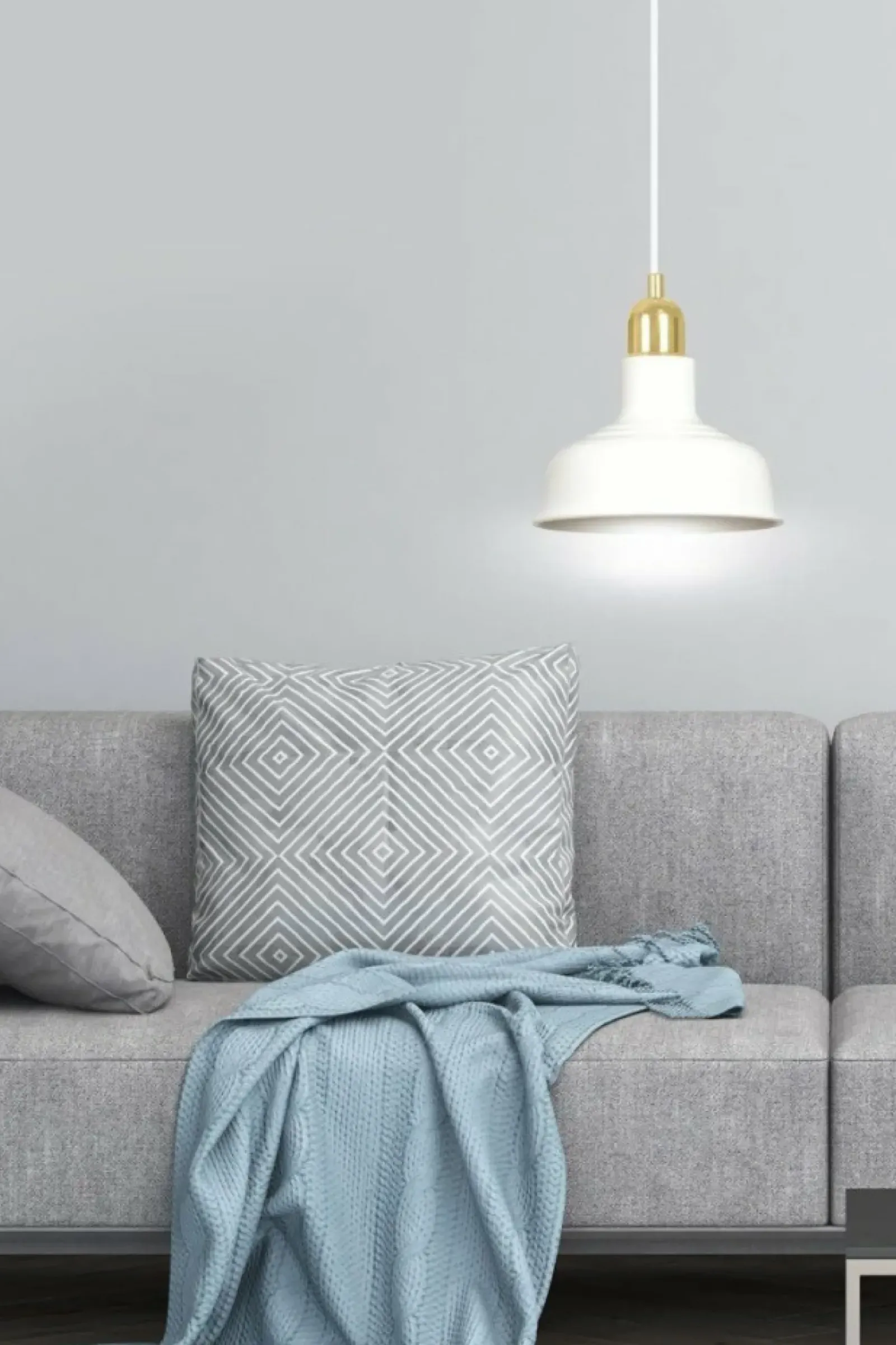 Sklep Kaja Biała lampa wisząca ze złotą oprawką 1043/1 IBOR | Kaja Oświetlenie biały Store