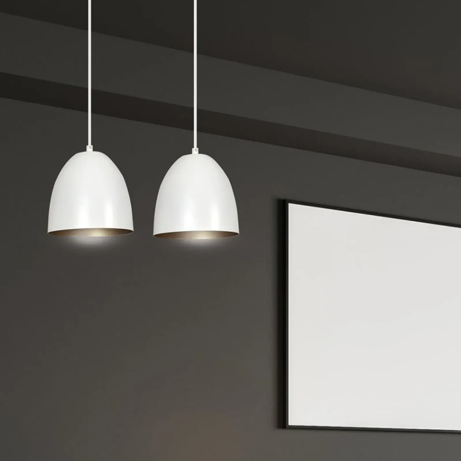 Sklep Kaja Biała lampa wisząca ze złotymi zdobieniami 411/2 | Kaja Oświetlenie Best Sale