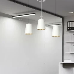 Sklep Kaja Biała lampa wisząca ze złotym zdobieniem 456/3 | Kaja Oświetlenie New