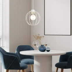 Sklep Kaja Biała lampa wykonana z drutu, ze złotym akcentem 1223/1 z serii GINO Outlet