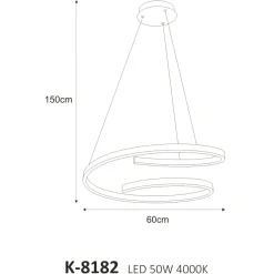 Sklep Kaja Biała, ledowa lampa wisząca w kształcie sprężyny K-8182 z serii KOLOSO | Kaja Oś biały Store
