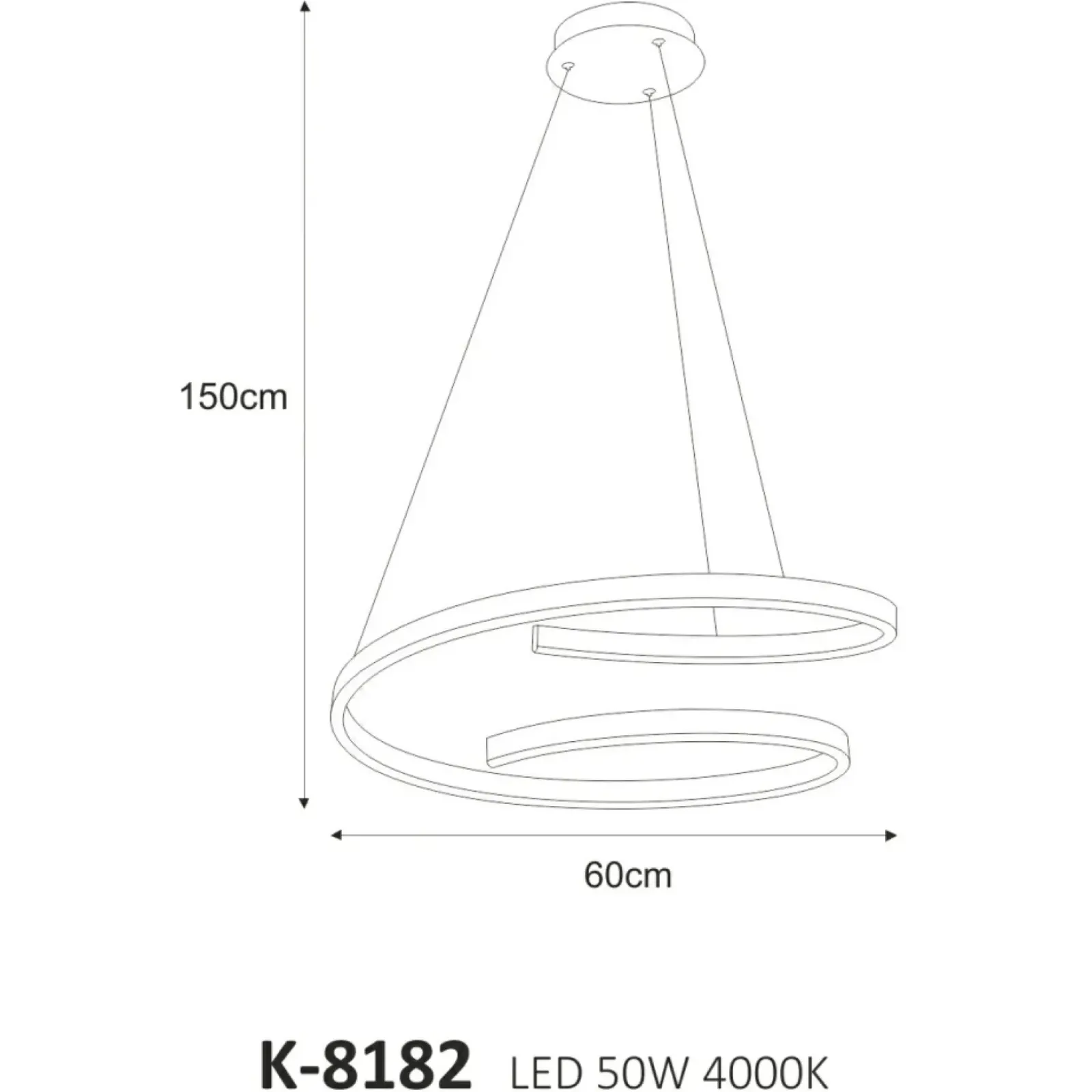Sklep Kaja Biała, ledowa lampa wisząca w kształcie sprężyny K-8182 z serii KOLOSO | Kaja Oś biały Store