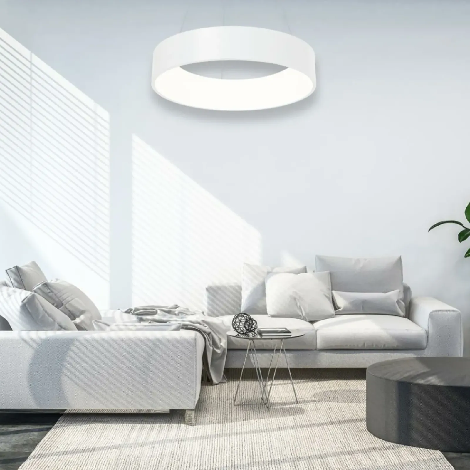 Sklep Kaja Biała, ledowa lampa wisząca, regulowana wysokość ML6357 z serii OHIO | Kaja Oświ Store