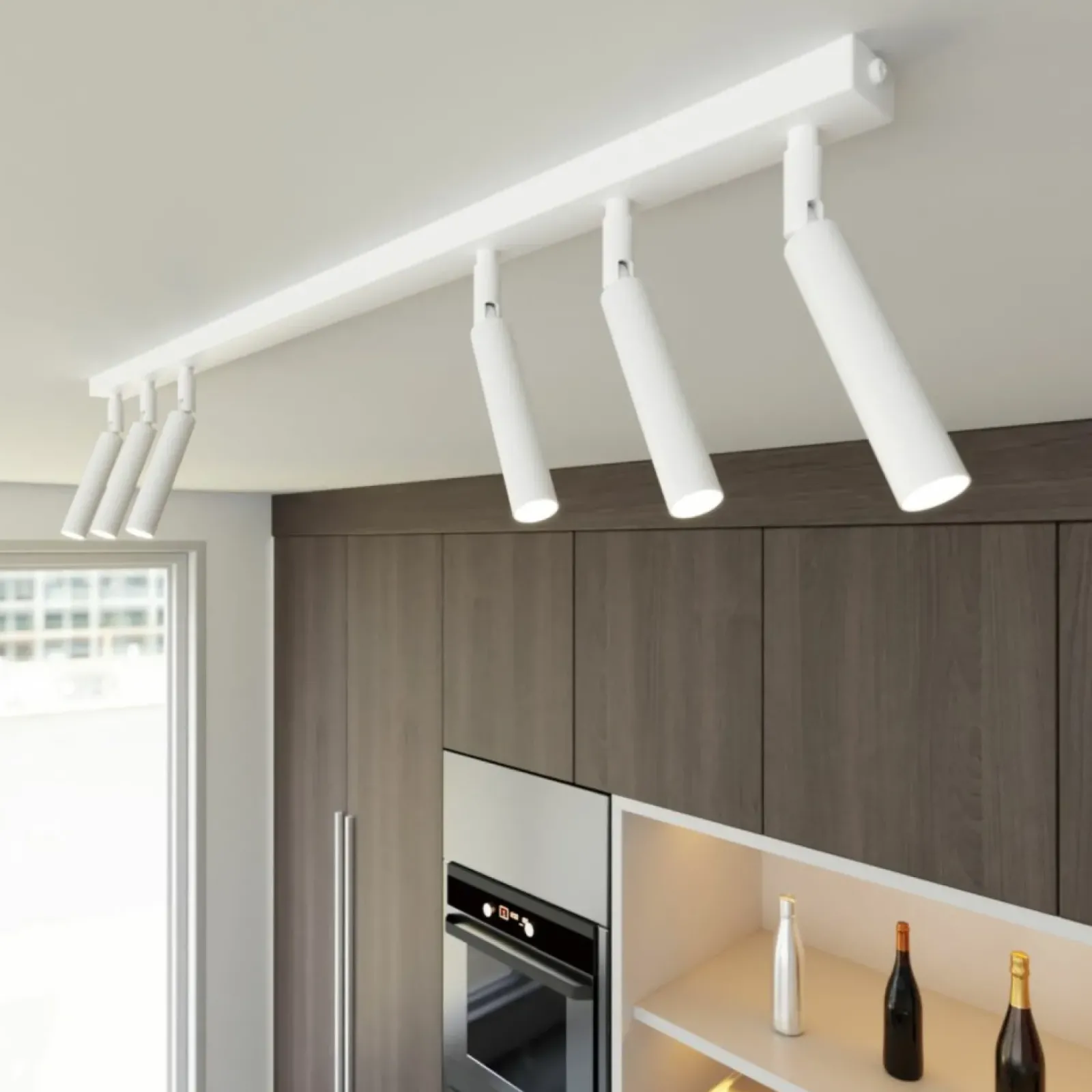 Sklep Kaja Biała listwa sufitowa 90cm z reflektorami 1352/6 IVI 6 WHITE | Kaja biały Best Sale